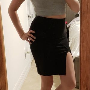 Slit Pencil Skirt